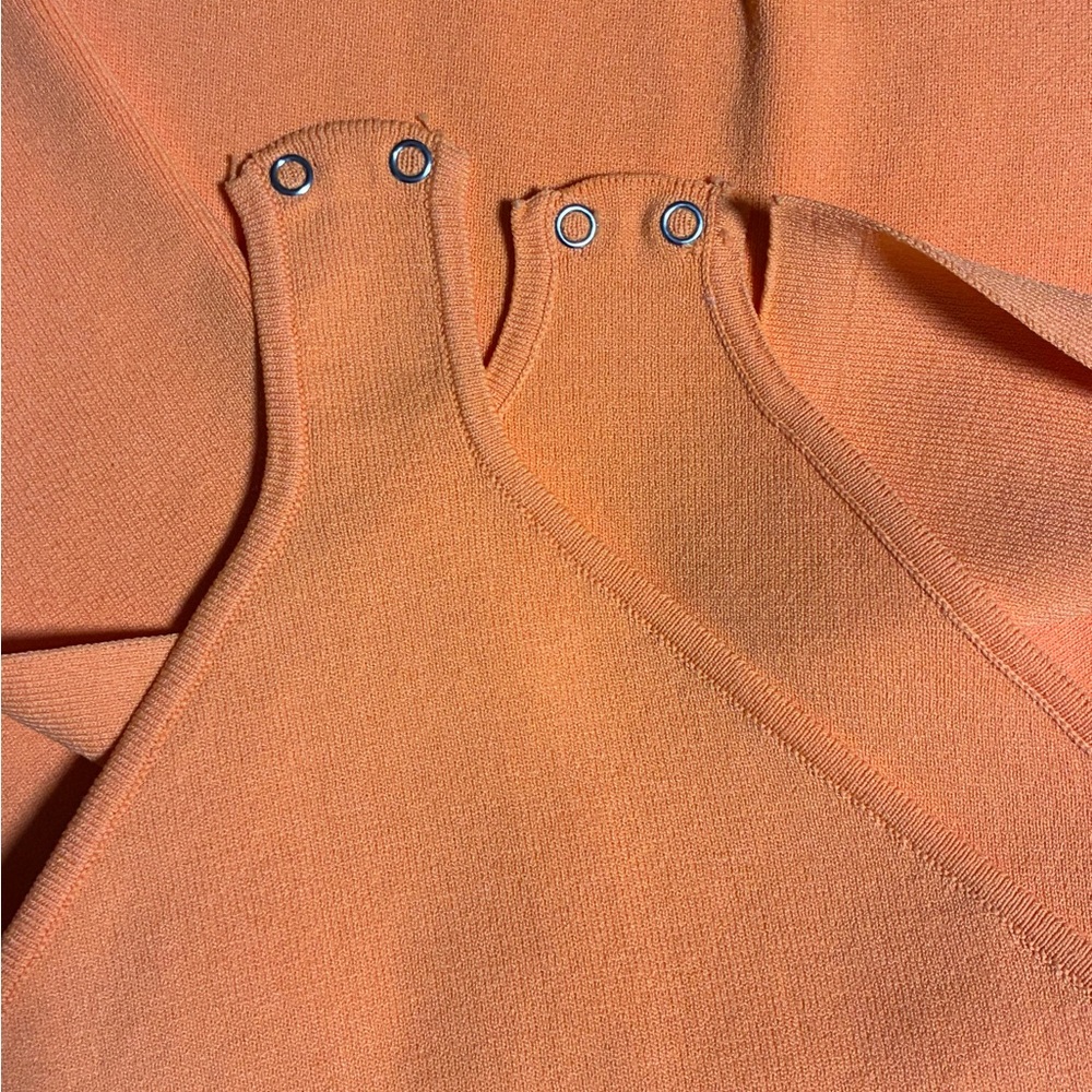 ZARA Knit Long Sleeve Tie-Front Bodysuit – vibrant bright Orange | Size S | NWT - Picture 8 of 11